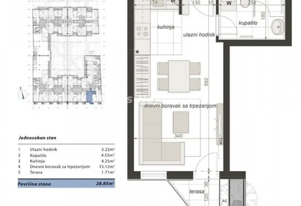Prodaja, jednosoban stan, 29m², Centar, Novi Sad