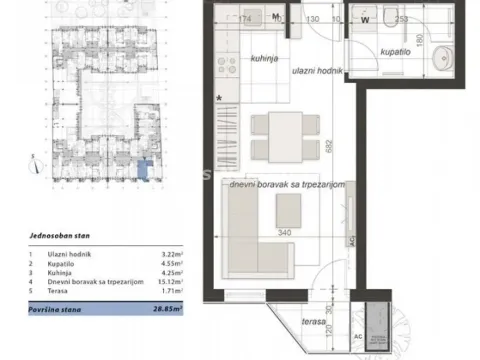 Sale, one bedroom apartment, 29m², Centar, Novi Sad