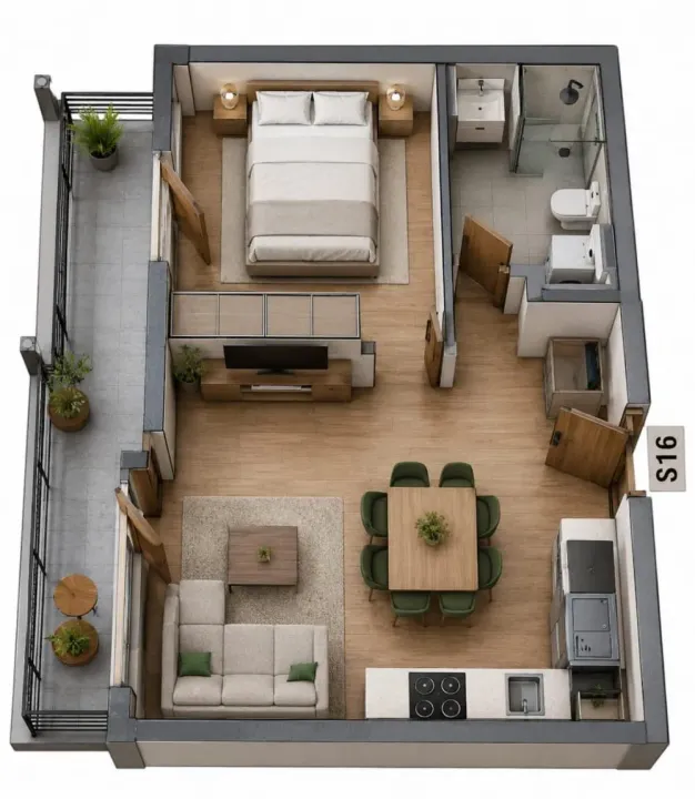 Prodaja, dvosoban stan, 43m², Zemun Meandri, Zemun Sve Podlokacije
