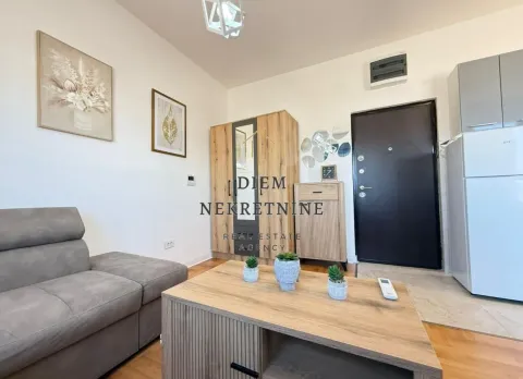 Dnevni boravak opremljen garniturom, drvenim namještajem i detaljima. - image 3