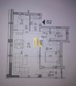 Arhitektonski nacrt stana sa rasporedom prostorija i dimenzijama. - image 8