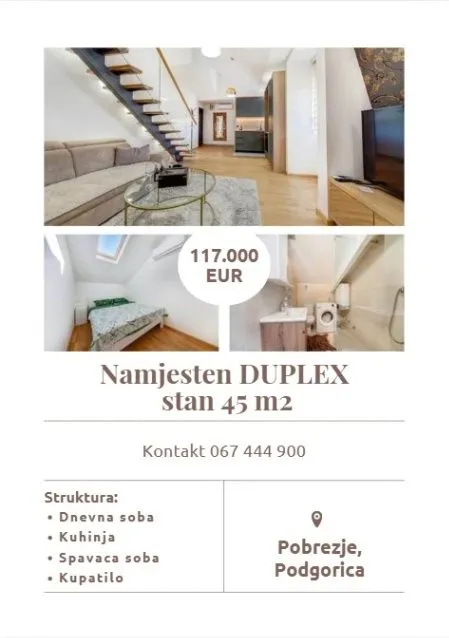 Prodaja, jednosoban stan, 45m², Pobrežje, Podgorica