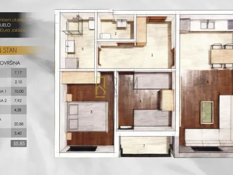 Prodaja, dvosoban stan, 56m², Zabjelo, Podgorica - image 4