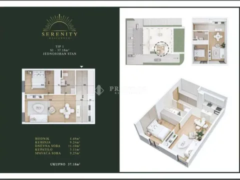 Sale, one bedroom apartment, 37m², Stari Aerodrom, Podgorica - image 3