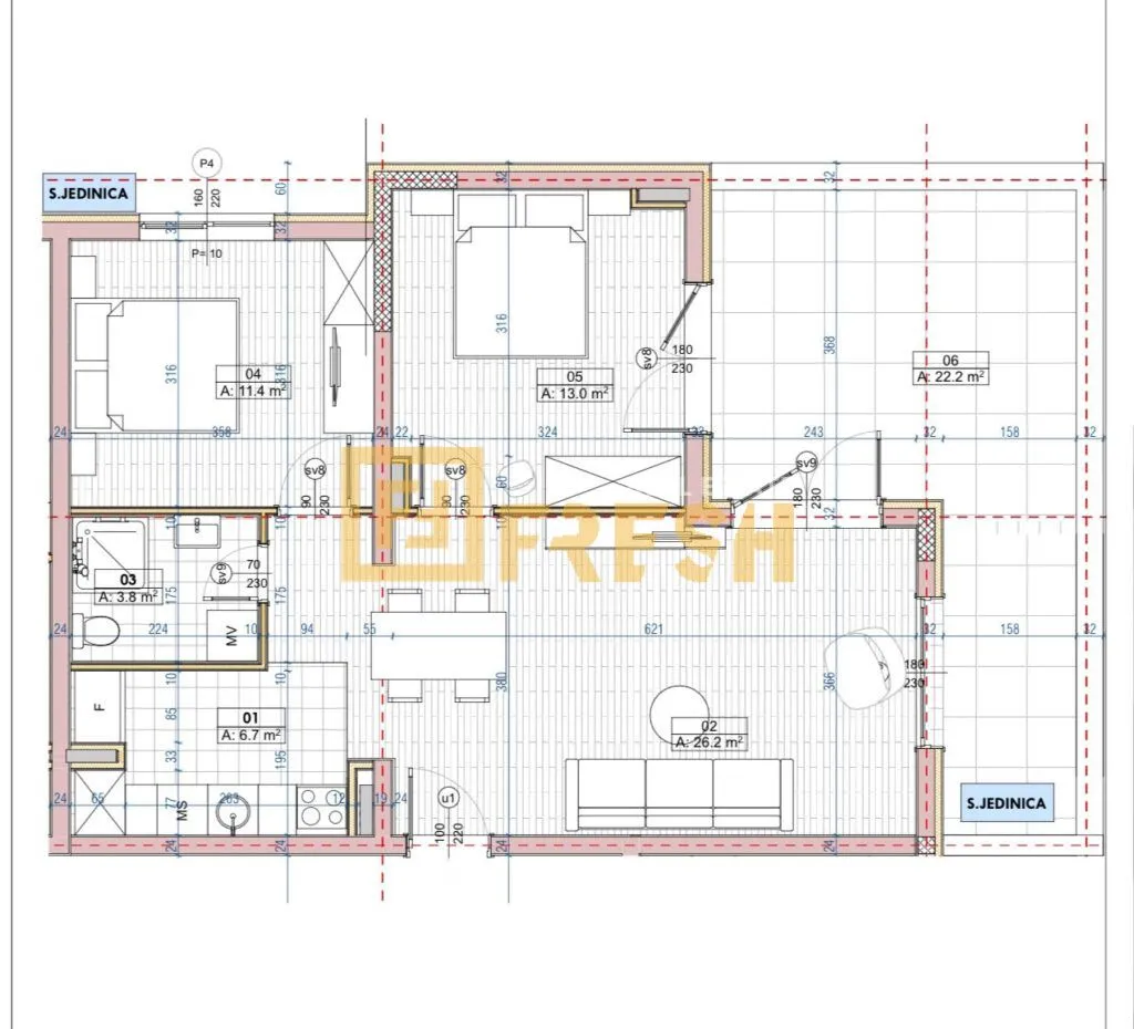Prodaja, dvosoban stan, 83m², Ljubović, Podgorica