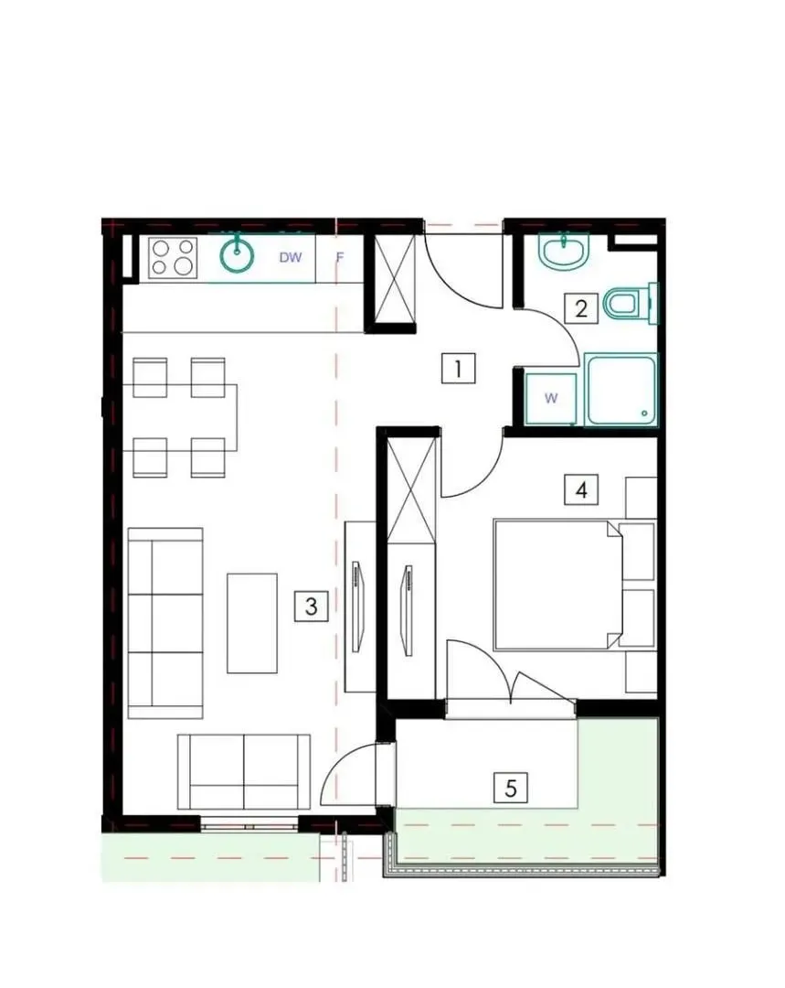 Prodaja, jednosoban stan, 42m², Bečići, Budva