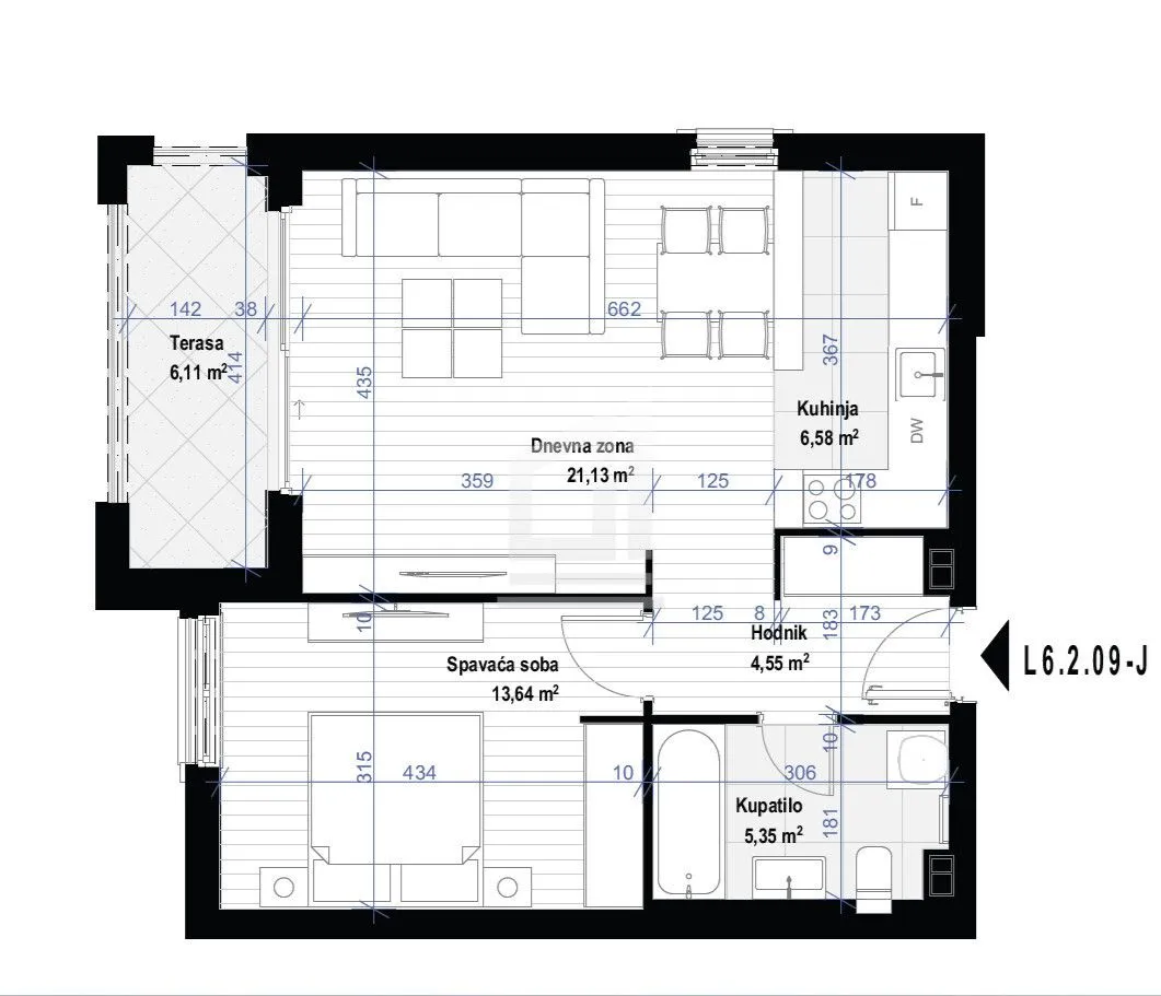 Prodaja, jednosoban stan, 57m², Podgorica, Crna Gora