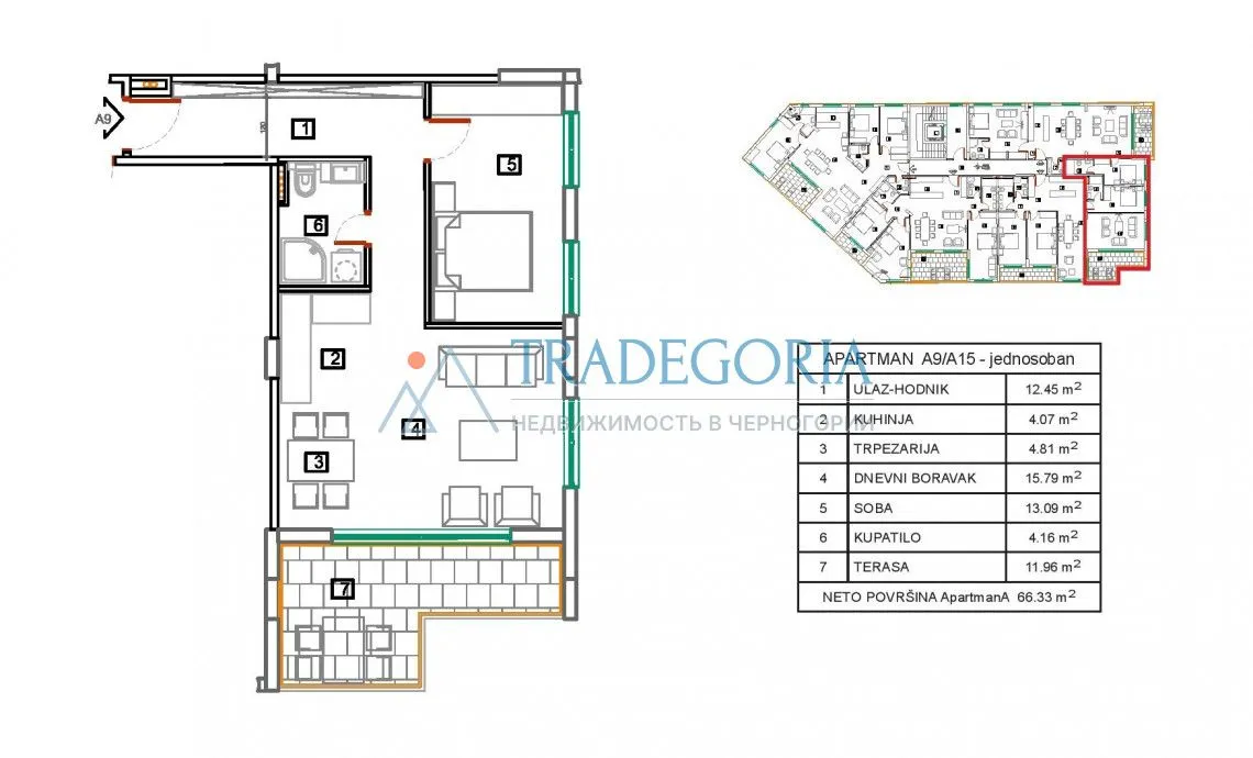 Prodaja, jednosoban stan, 92m², Bečići, Budva