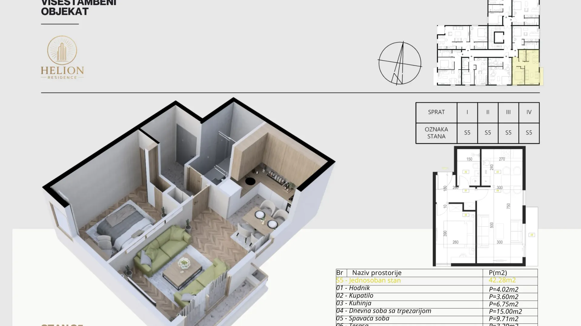 Sale, one bedroom apartment, 42m², Podkošljun, Budva