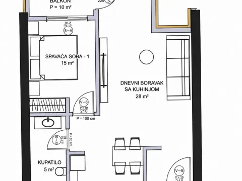 Prodaja, jednosoban stan, 50m², Šušanj, Bar - image 2