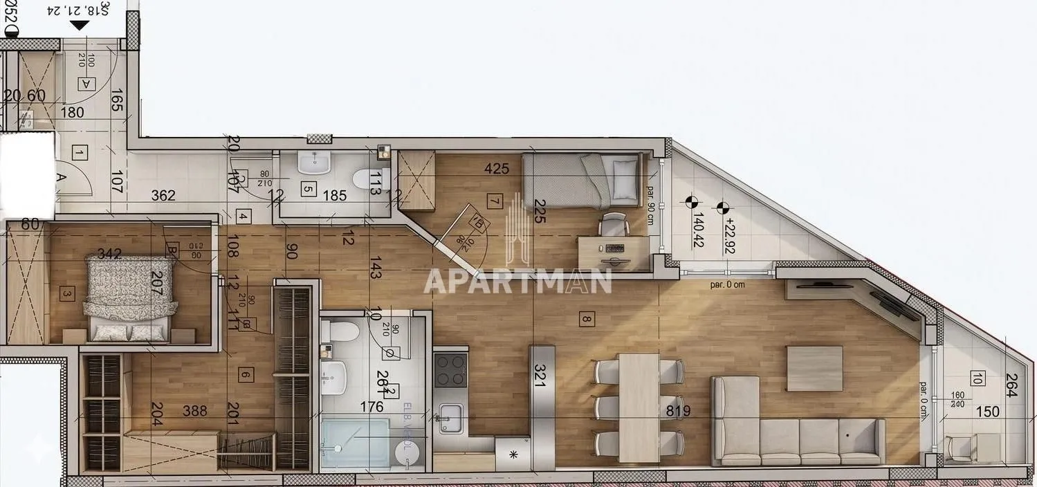 Prodaja, dvosoban stan, 76m², Voždovac Sve Podlokacije, Beograd