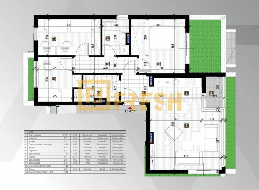 Prodaja, trosoban stan, 75m², Zagorič, Podgorica