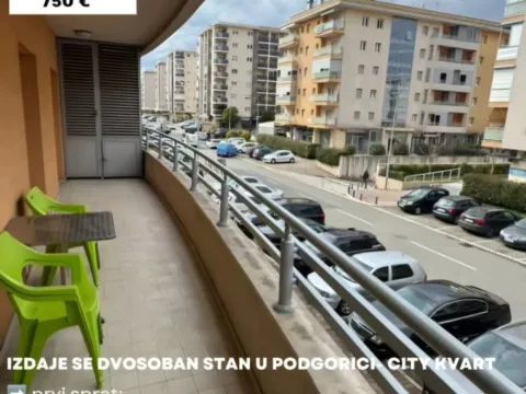 Rent, two bedroom apartment, 75m², City Kvart, Podgorica
