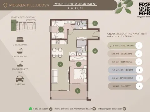 Prodaja, trosoban stan, 66m², Budva, Crna Gora - image 3