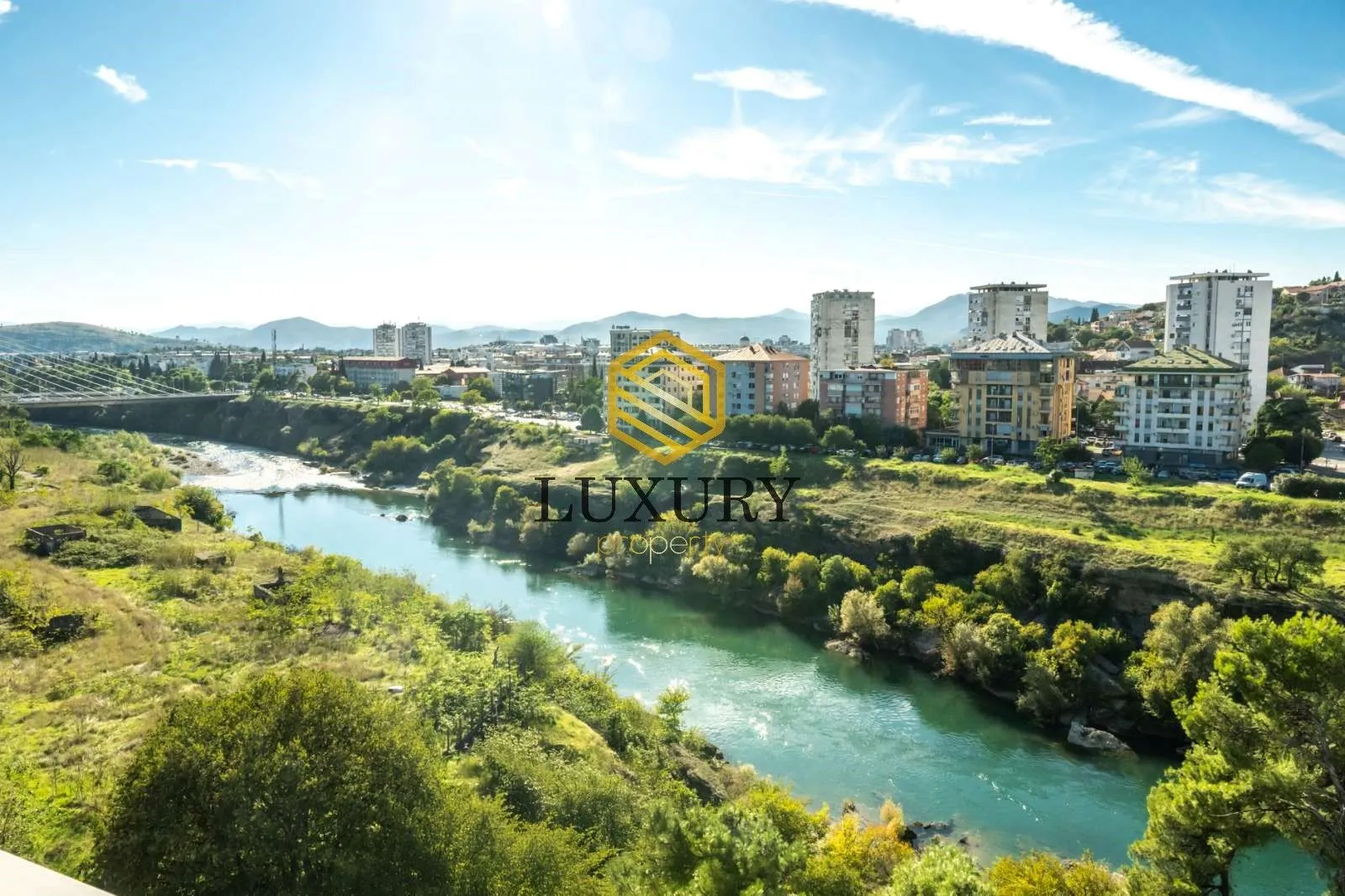 View of the river and city from the property.