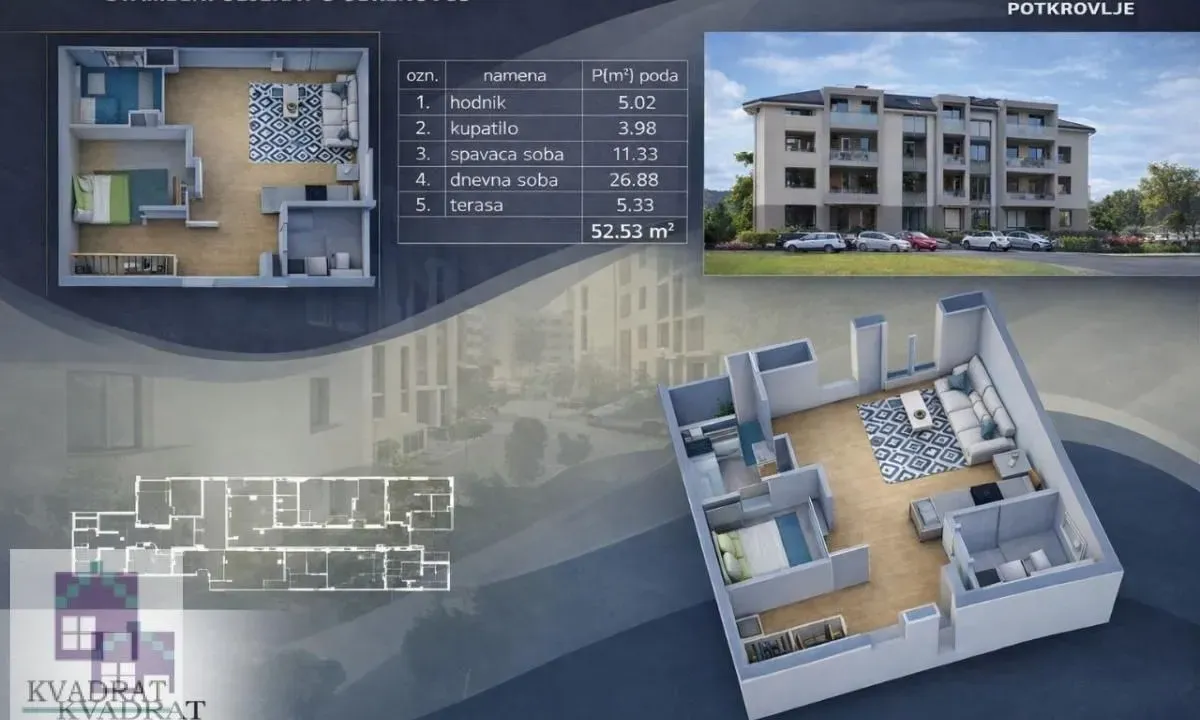 Prodaja, jednosoban stan, 52m², Obrenovac, Beograd