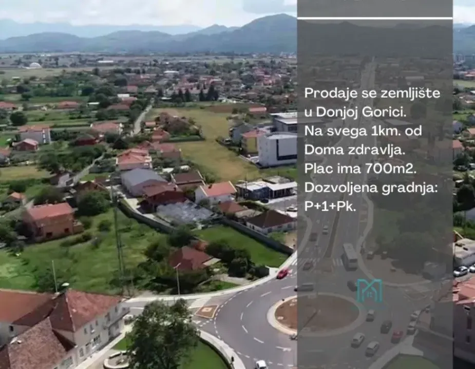 Prodaja, plac, 700m², Donja Gorica, Podgorica