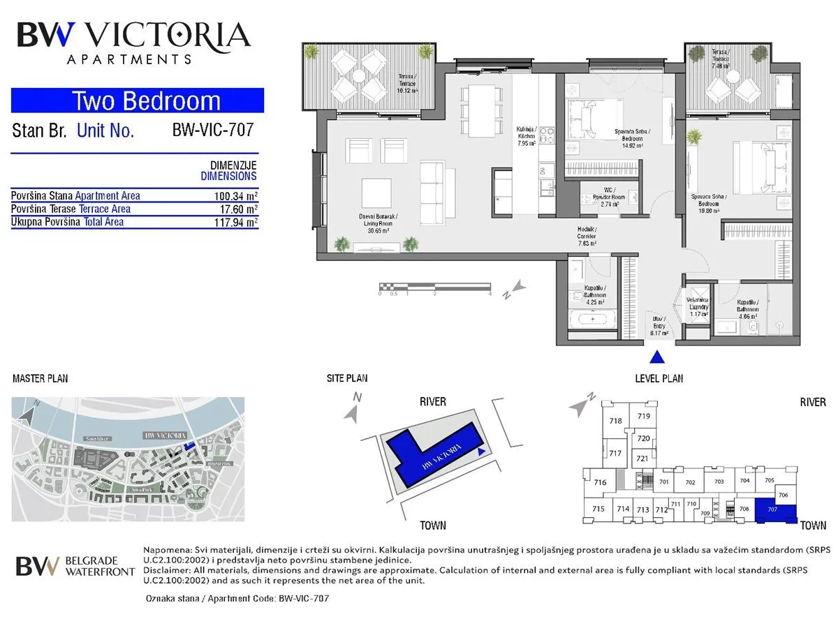 Prodaja, trosoban stan, 118m², Beograd Na Vodi, Beograd