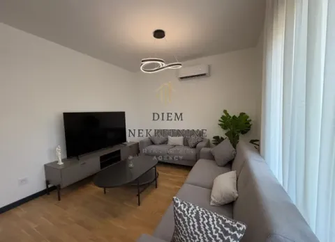 Modern living room with a sofa, TV, and coffee table. - image 3