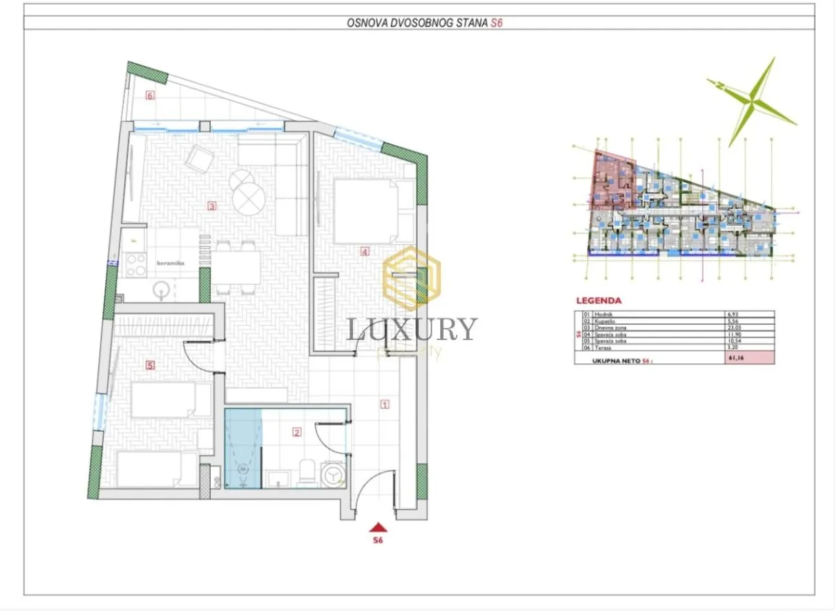 Prodaja, dvosoban stan, 61m², Podgorica, Crna Gora