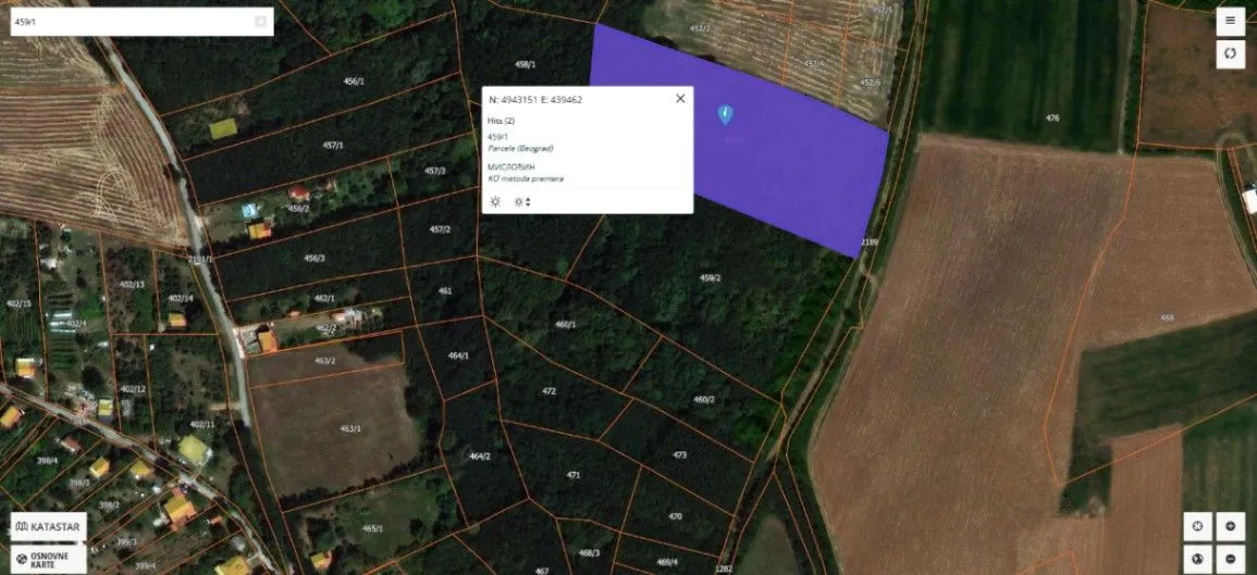 Sale, land lot, 9700m², Mislodjin, Obrenovac