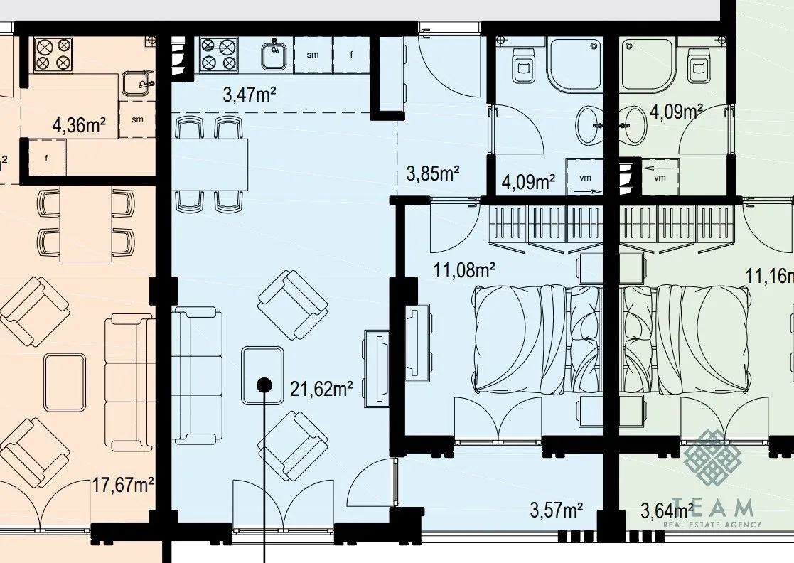 Sale, one bedroom apartment, 48m², Bečići, Budva