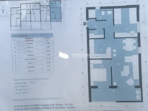 Sale, two bedroom apartment, 63m², Baošići, Herceg Novi - image 6