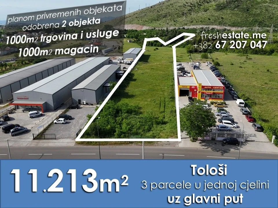 Prodaja, plac, 11213m², Tološi, Podgorica