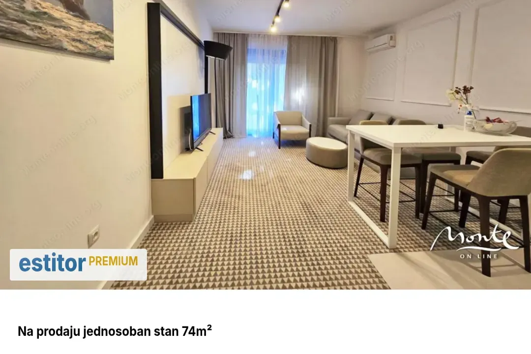 Prodaja, jednosoban stan, 74m², Budva, Crna Gora