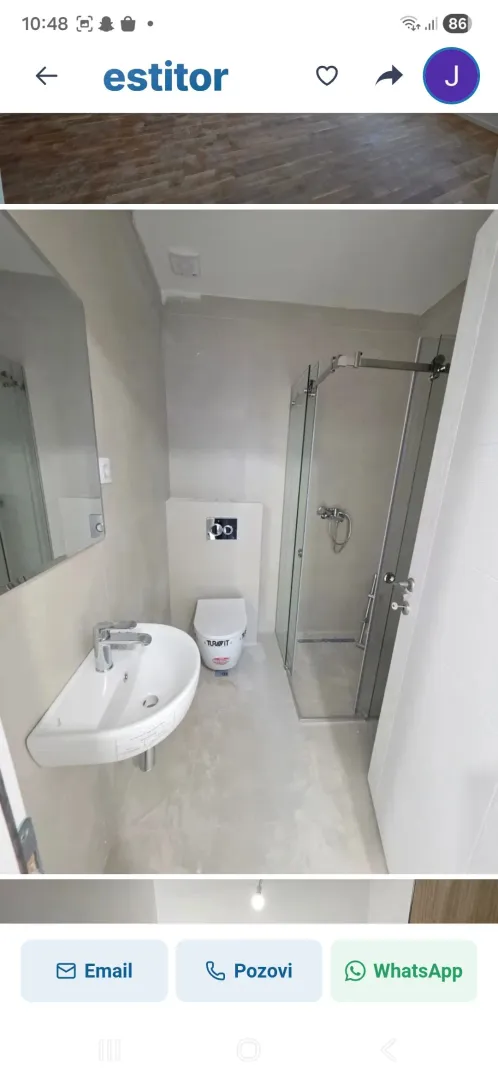 View of a new bathroom with a walk-in shower.