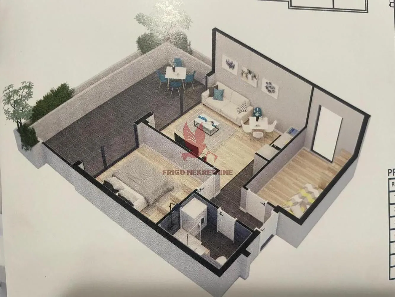 Sale, three bedroom apartment, 60m², Kosmaj, Sopot