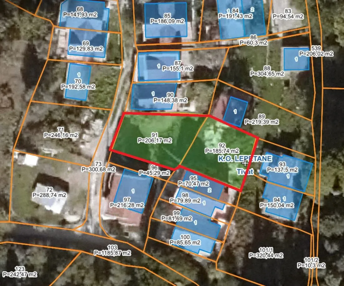 Prodaja, plac, 392m², Tivat, Crna Gora