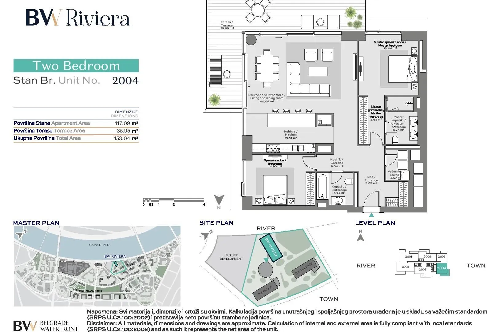 Sale, three bedroom apartment, 153m², Beograd Na Vodi, Beograd