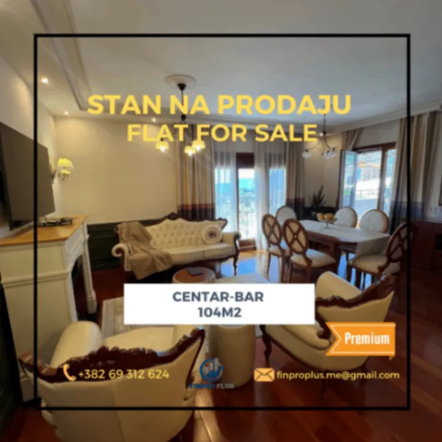 Sale, two bedroom apartment, 104m², Centar, Bar