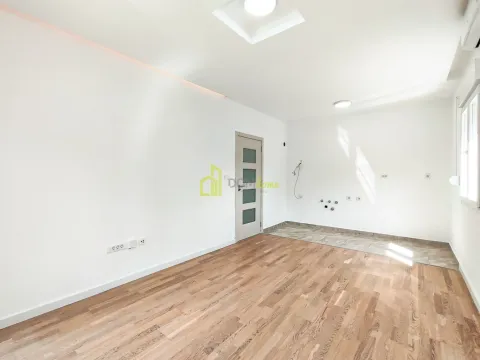 Empty kitchen with prepared installations and wooden flooring. - image 5