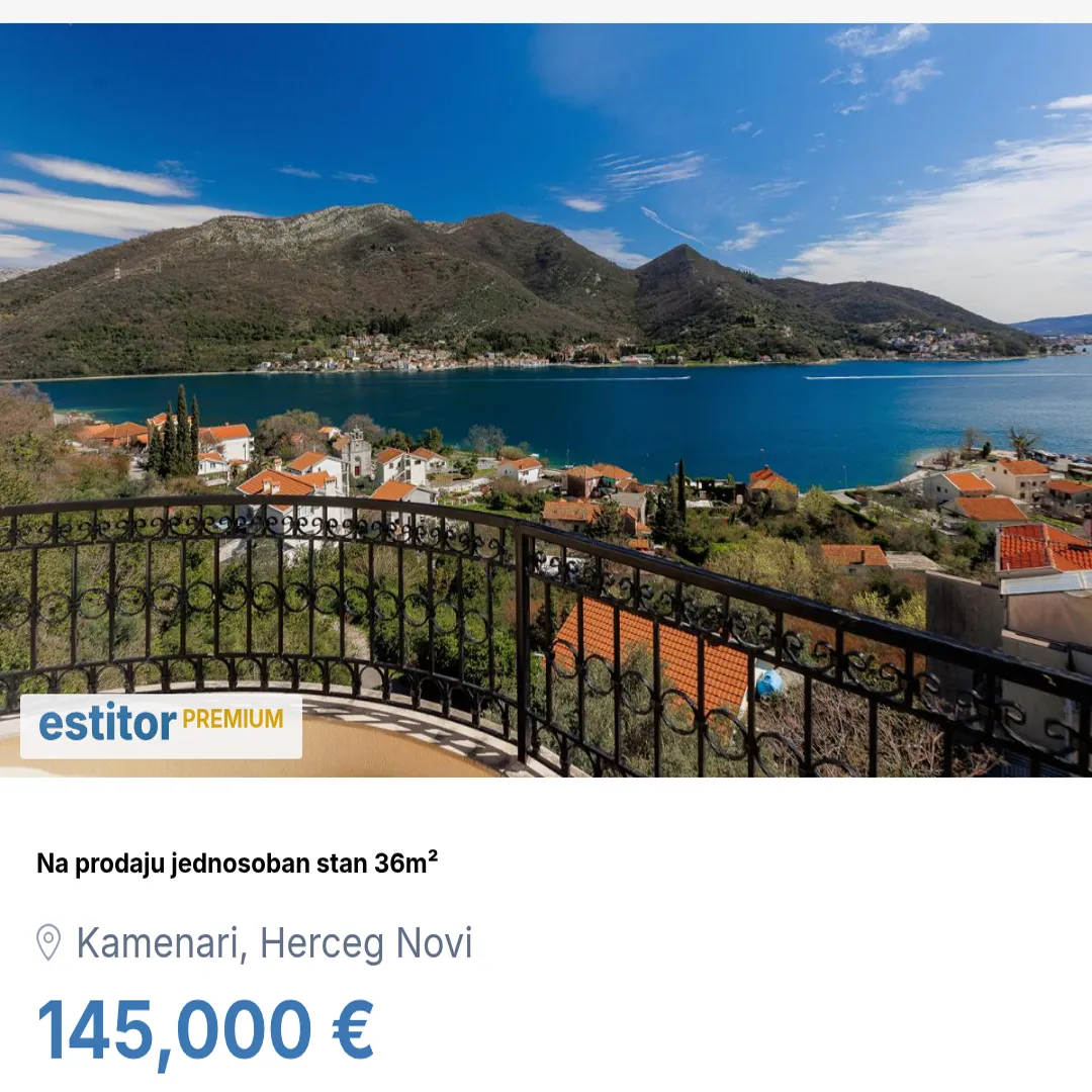 Prodaja, jednosoban stan, 36m², Kamenari, Herceg Novi