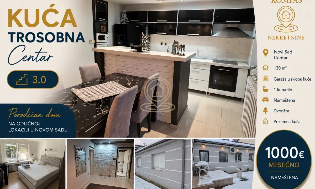 Rent, house, 130m², Centar, Novi Sad