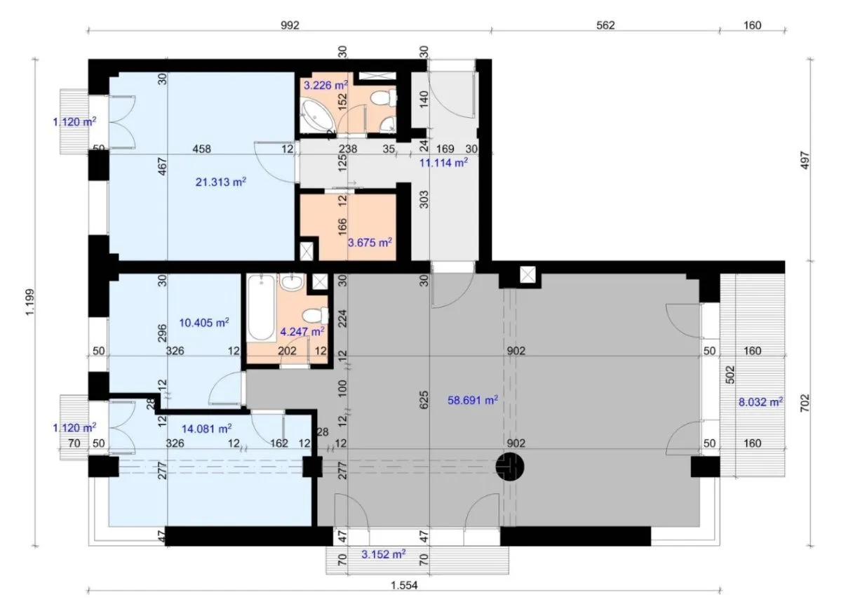 Prodaja, trosoban stan, 138m², Preko Morače, Podgorica