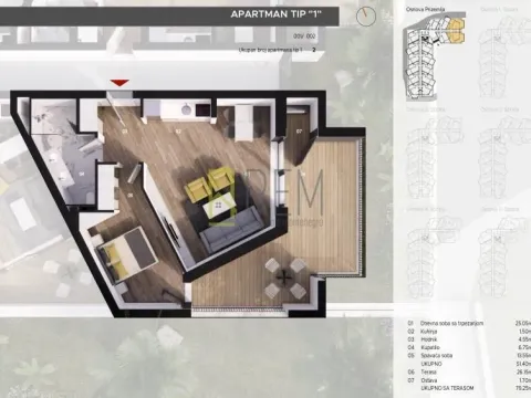 Sale, one bedroom apartment, 52m², Bečići, Budva - image 1