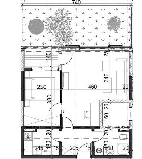 Sale, one bedroom apartment, 46m², Radanovići, Kotor