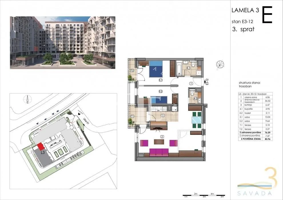 Prodaja, trosoban stan, 84m², Tošin bunar, Novi Beograd Sve Podlokacije