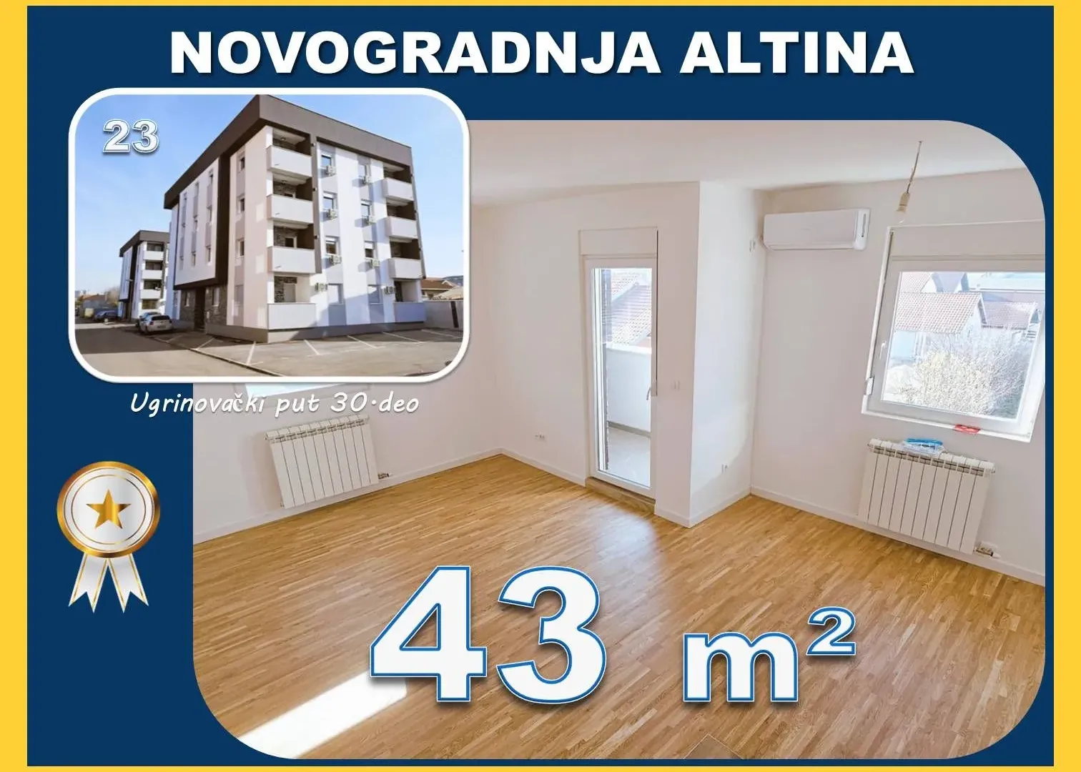 Prodaja, jednosoban stan, 43m², Altina, Beograd