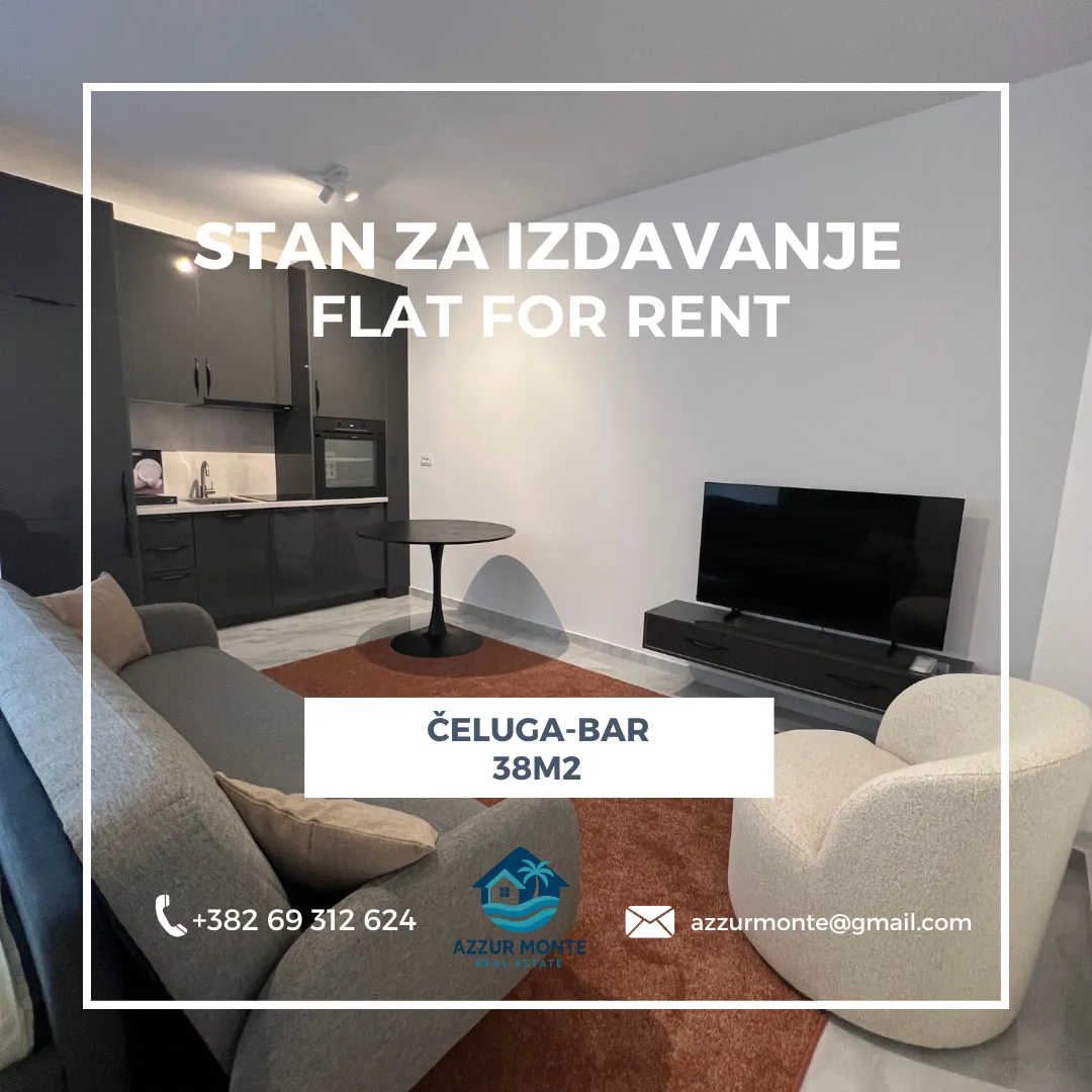 Rent, studio apartment, 38m², Čeluga, Bar