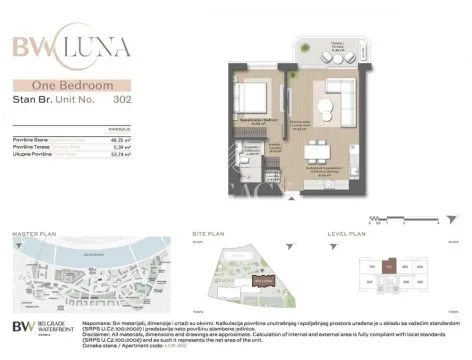 Osnova jednosobnog stana sa rasporedom prostorija i dimenzijama. - image 7