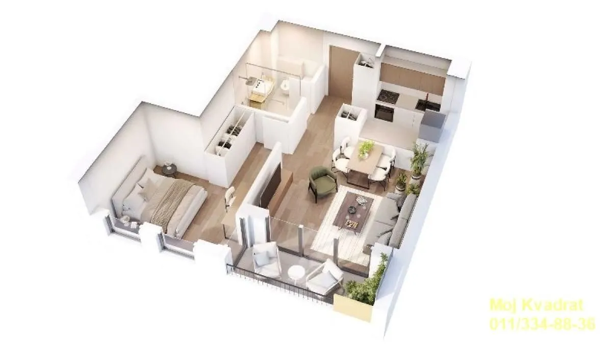 Sale, two bedroom apartment, 48m², Zeleno Brdo, Zvezdara Sve Podlokacije