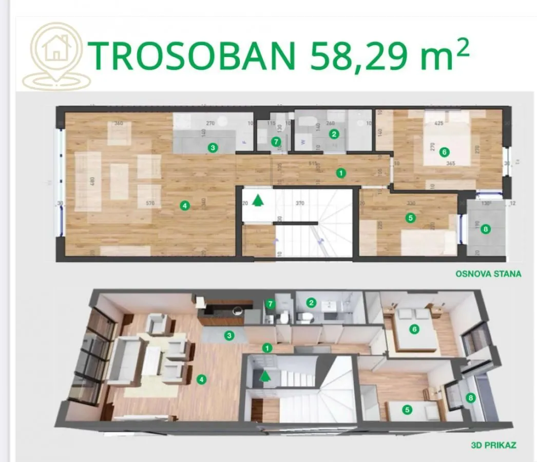 Prodaja, trosoban stan, 58m², Telep, Novi Sad Sve Podlokacije