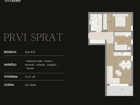 Sale, two bedroom apartment, 58m², Kotor, Crna Gora - image 6