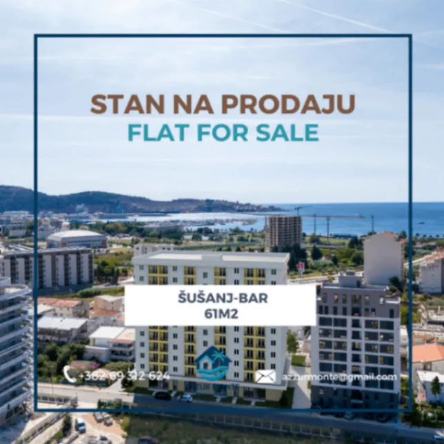 Prodaja, dvosoban stan, 61m², Šušanj, Bar