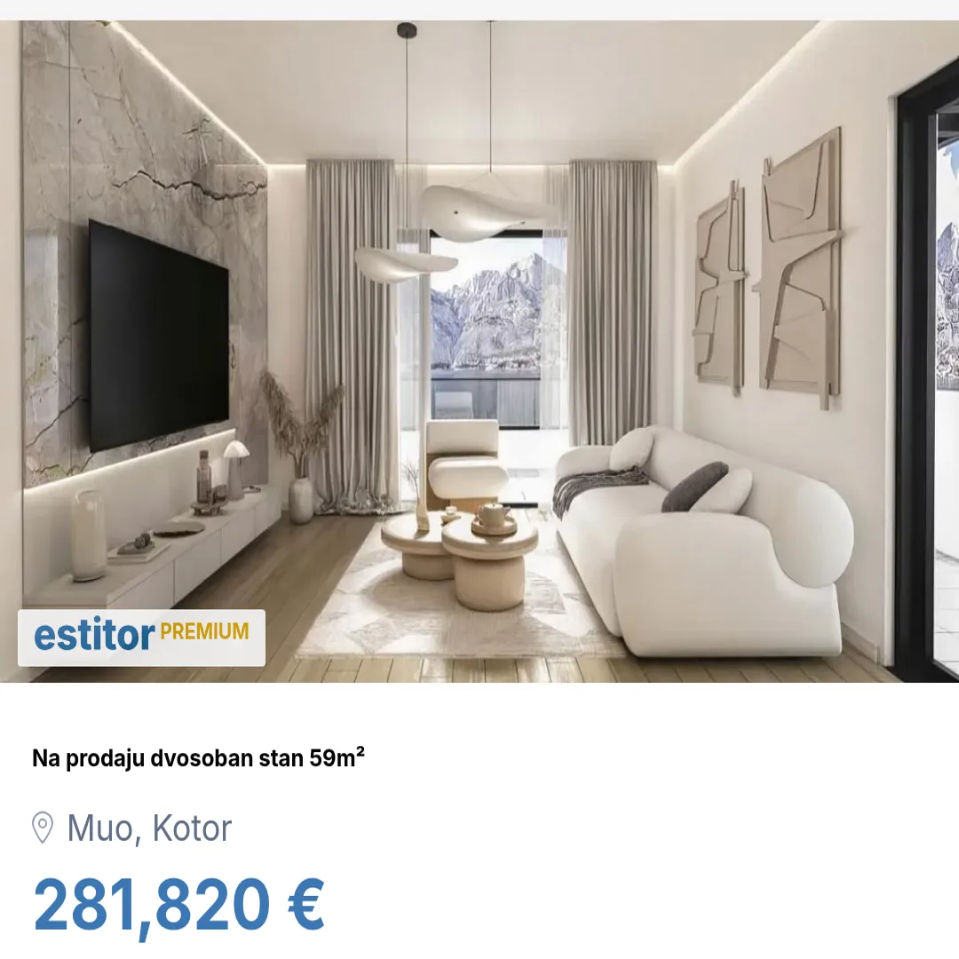 Prodaja, dvosoban stan, 59m², Muo, Kotor