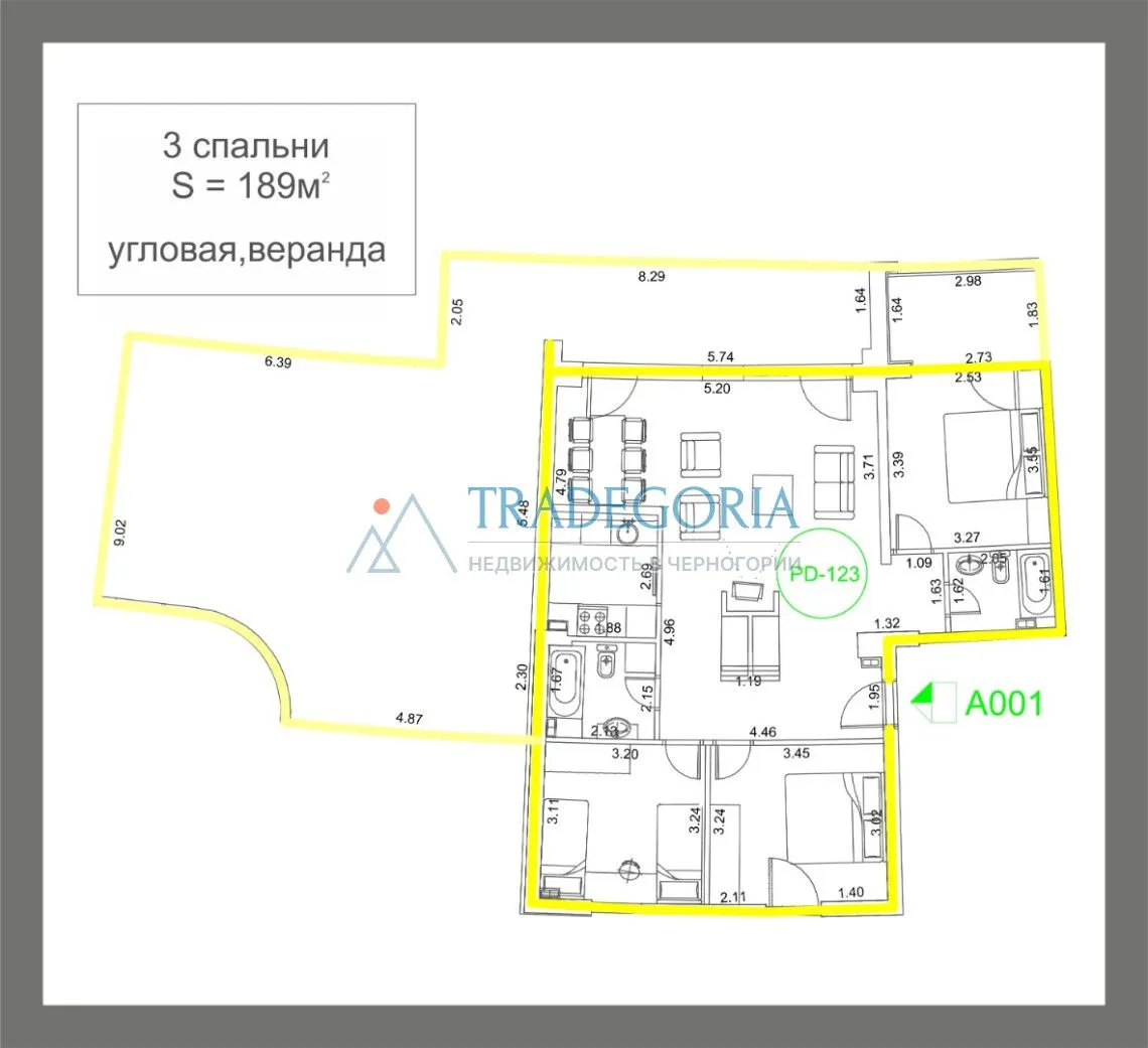 Prodaja, trosoban stan, 149m², Budva, Crna Gora